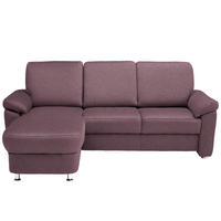 ECKSOFA in Flachgewebe Violett  - Chromfarben/Violett, Konventionell, Textil/Metall (163/220cm) - Beldomo System