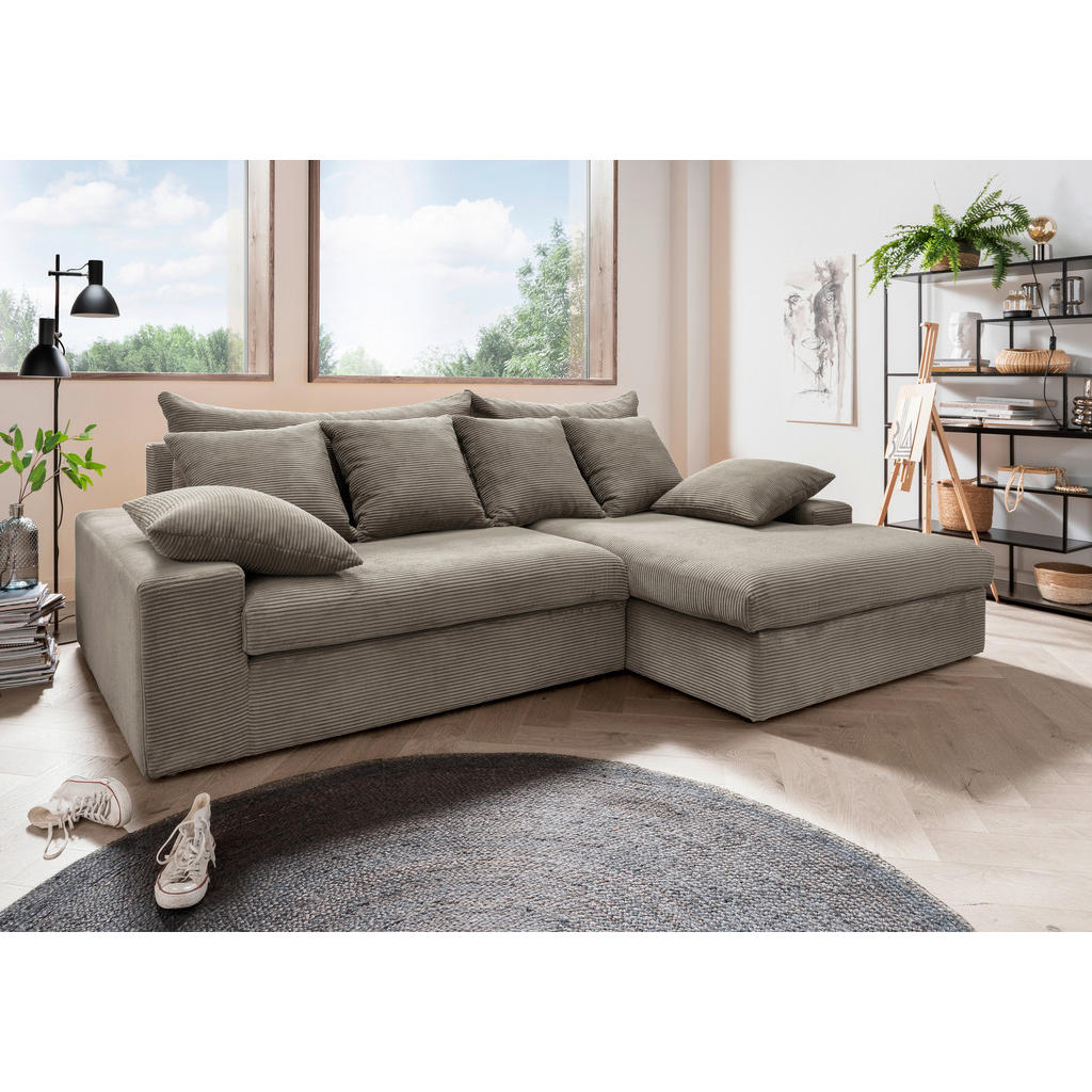 Thumbnail - Livetastic Ecksofa, Graubraun, Textil, 4-Sitzer, Füllung: Schaumstoff, L-Form, 278x200 cm, seitenverkehrt erhältlich, Rü...