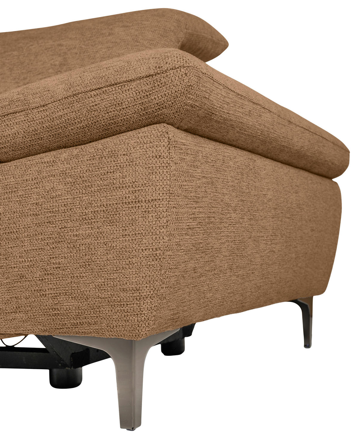 ECKSOFA Terracotta Webstoff  - Terracotta/Schwarz, KONVENTIONELL, Textil/Metall (225/288cm) - Carryhome