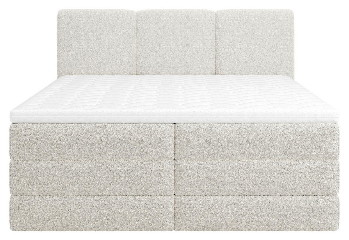 BOXSPRINGBETT 200/200 cm,  in Weiß, Bettkasten, Topper, H3 + H4 = fest + sehr fest  - Schwarz/Weiß, MODERN, Holz/Kunststoff (200/200cm) - MID.YOU