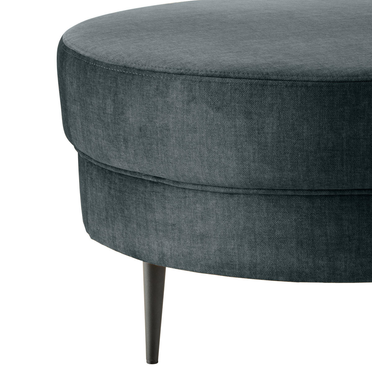 OTTOMANE in Velours Blau  - Blau/Schwarz, Modern, Textil/Metall (211/85/102cm) - Livetastic
