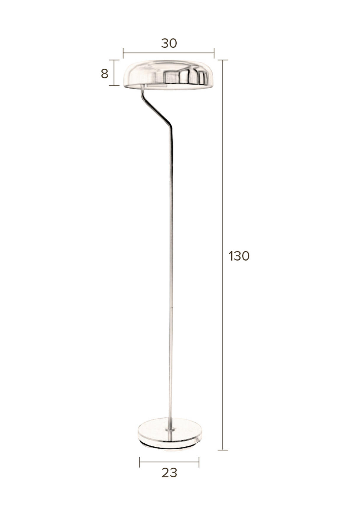 STEHLEUCHTE  130/30 cm   - Schwarz/Bronzefarben, LIFESTYLE, Metall (130/30cm) - Zuiver