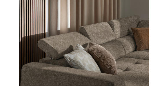 ECKSOFA in Chenille Hellbraun 284/205 cm - Hellbraun/Schwarz, Design, Kunststoff/Textil (284/205cm) - Xora