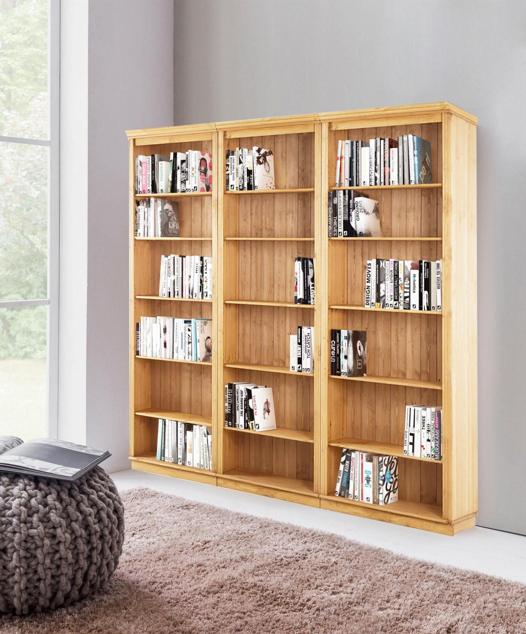 BÜCHERWAND  223/222/34 cm Kieferfarben  - Kieferfarben, Design, Holz (223/222/34cm) - MID.YOU