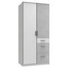 GARDEROB 91/199/58 cm 2-dörrar - vit/aluminiumfärg, Klassisk, trämaterial/plast (91/199/58cm) - Carryhome