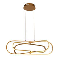 LED-PENDELLEUCHTE 120/80/74,5 cm  - Goldfarben/Weiß, Design, Kunststoff/Metall (120/80/74,5cm)