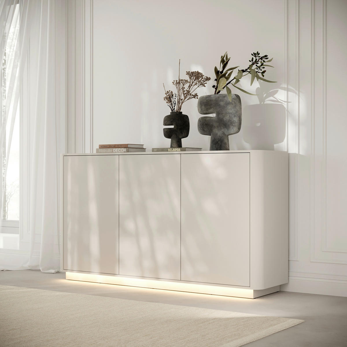 KOMMODE , 164,4/101,2/40 cm,  - Kaschmir, Design, Holzwerkstoff (164,4/101,2/40cm) - MID.YOU