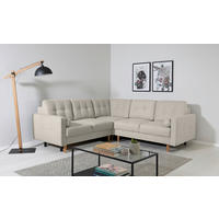 ECKSOFA Noret Hellgrau  - Buchefarben/Hellgrau, Design, Holz/Textil (242/242cm) - MID.YOU
