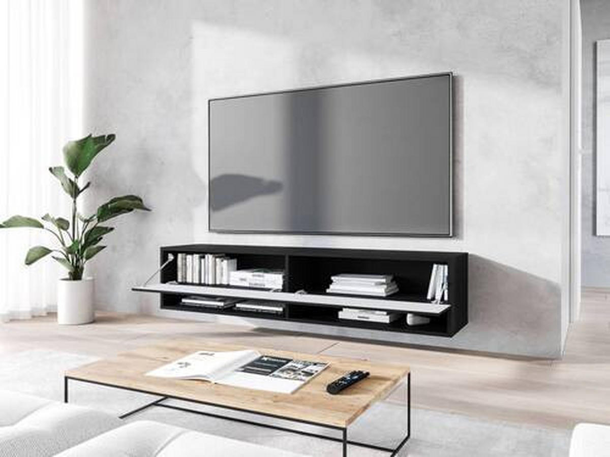 TV-BÄNK 140/30/31 cm  - svart/grå, Basics, trämaterial/plast (140/30/31cm) - P & B