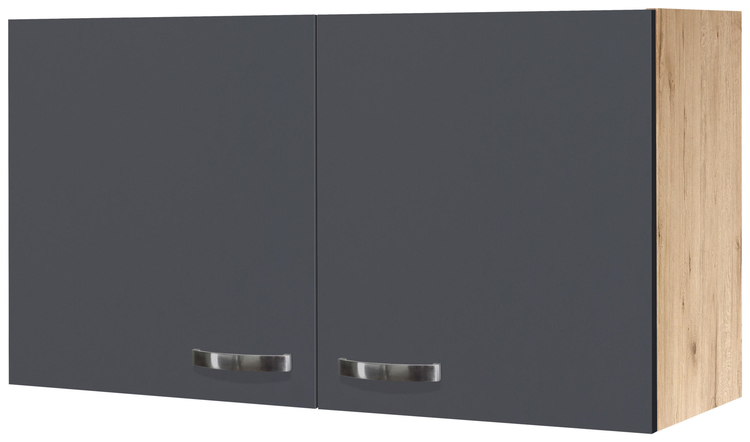 KÜCHENOBERSCHRANK 100/54/32 cm  in Dunkelgrau, Eiche San Remo  - Edelstahlfarben/Dunkelgrau, MODERN, Holzwerkstoff/Metall (100/54/32cm) - FlexWell