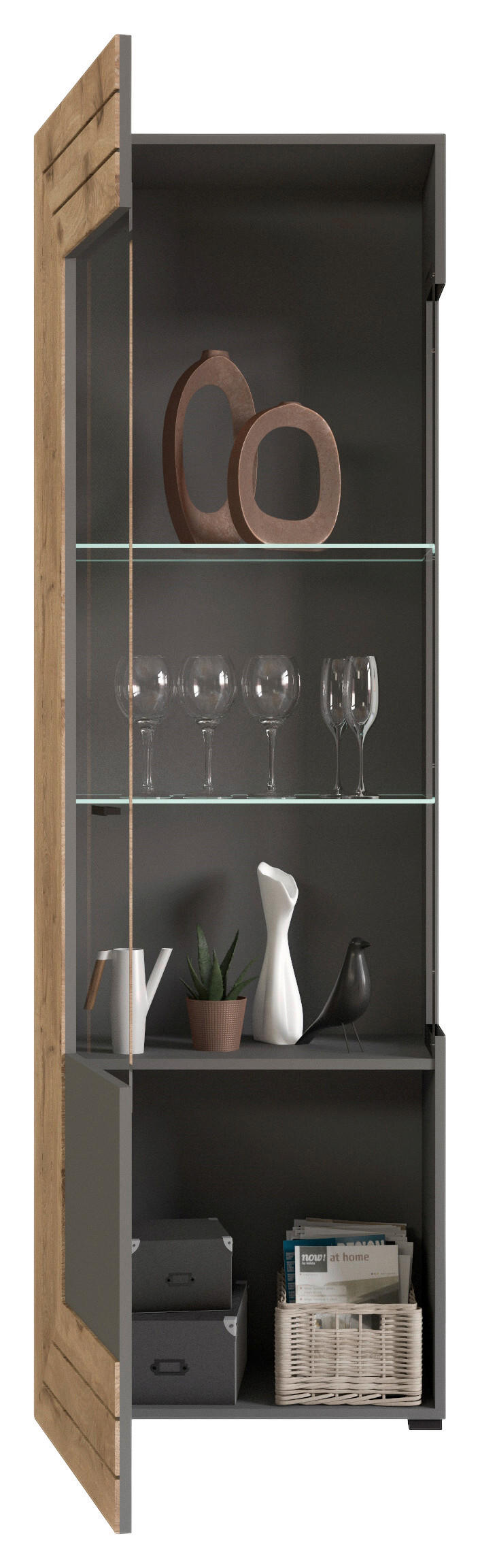 VITRINE in   - KONVENTIONELL, Glas/Holzwerkstoff (60/194/37cm) - MID.YOU