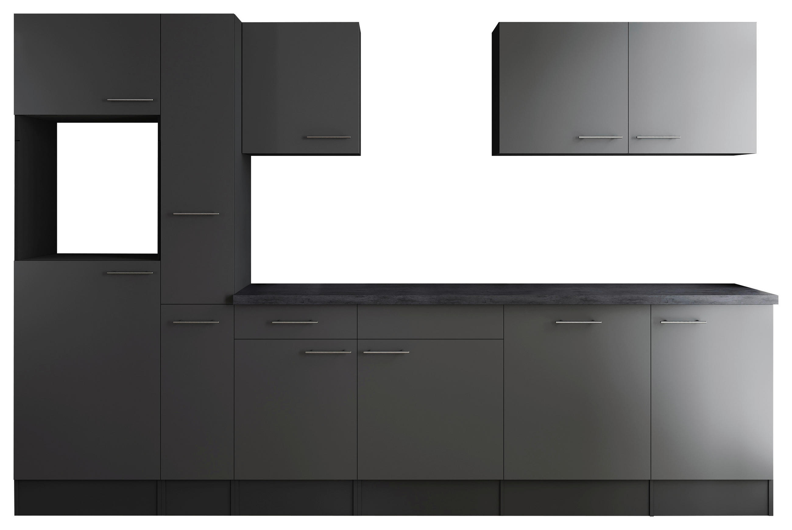 MODULKÖK UTAN VITVAROR 310 cm   i grå  - silver/grå, Design, metall/trämaterial (310cm) - Respekta