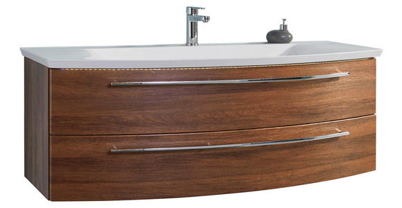 BADEZIMMER - Eichefarben/Weiß, Design, Glas/Holzwerkstoff (140cm) - Dieter Knoll
