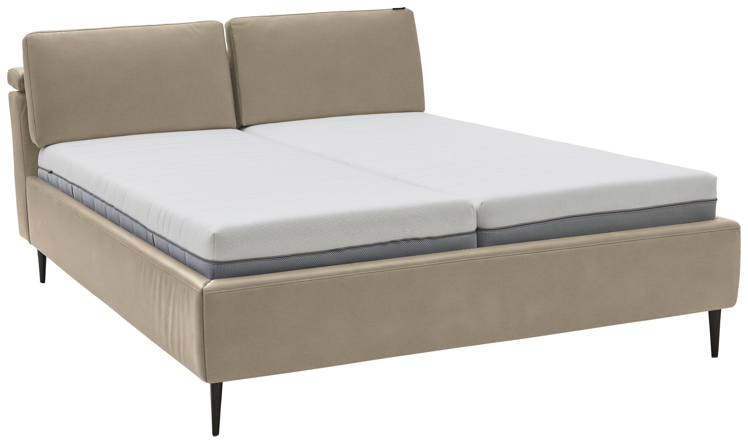 POLSTERBETT 180/200 cm  in Beige  - Hellbraun/Anthrazit, Design, Holz/Textil (180/200cm) - Johann Jakob