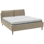 POLSTERBETT Matratze, Lattenrost Beige 180/200 cm  - Hellbraun/Anthrazit, Design, Holz/Textil (180/200cm) - Johann Jakob