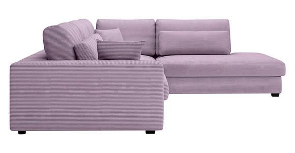 ECKSOFA in Cord Violett  - Violett/Schwarz, KONVENTIONELL, Kunststoff/Textil (314/250cm) - Carryhome