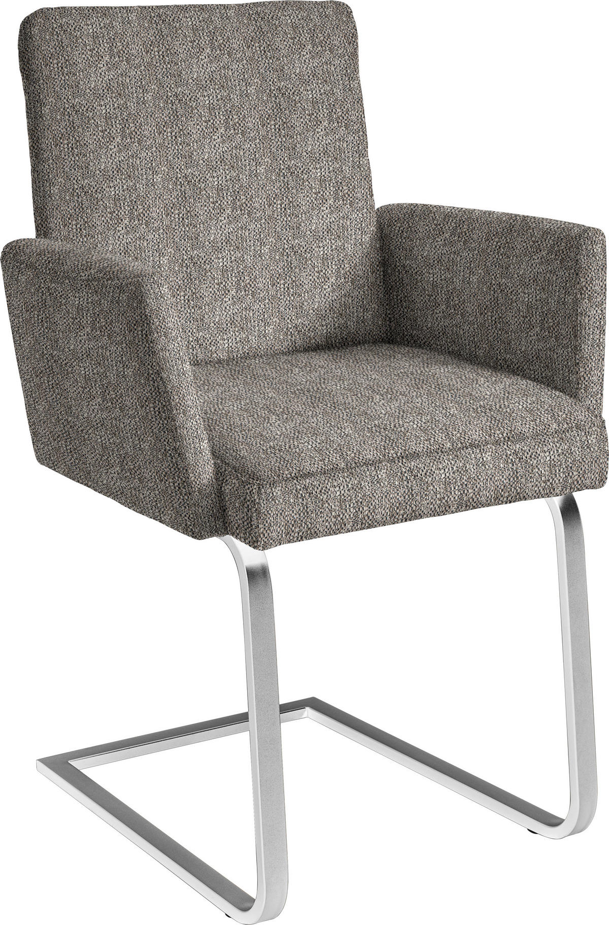 ARMLEHNSTUHL  in Stahl Chenille  - Chromfarben/Beige, Design, Textil/Metall (56/92/60cm) - Dieter Knoll