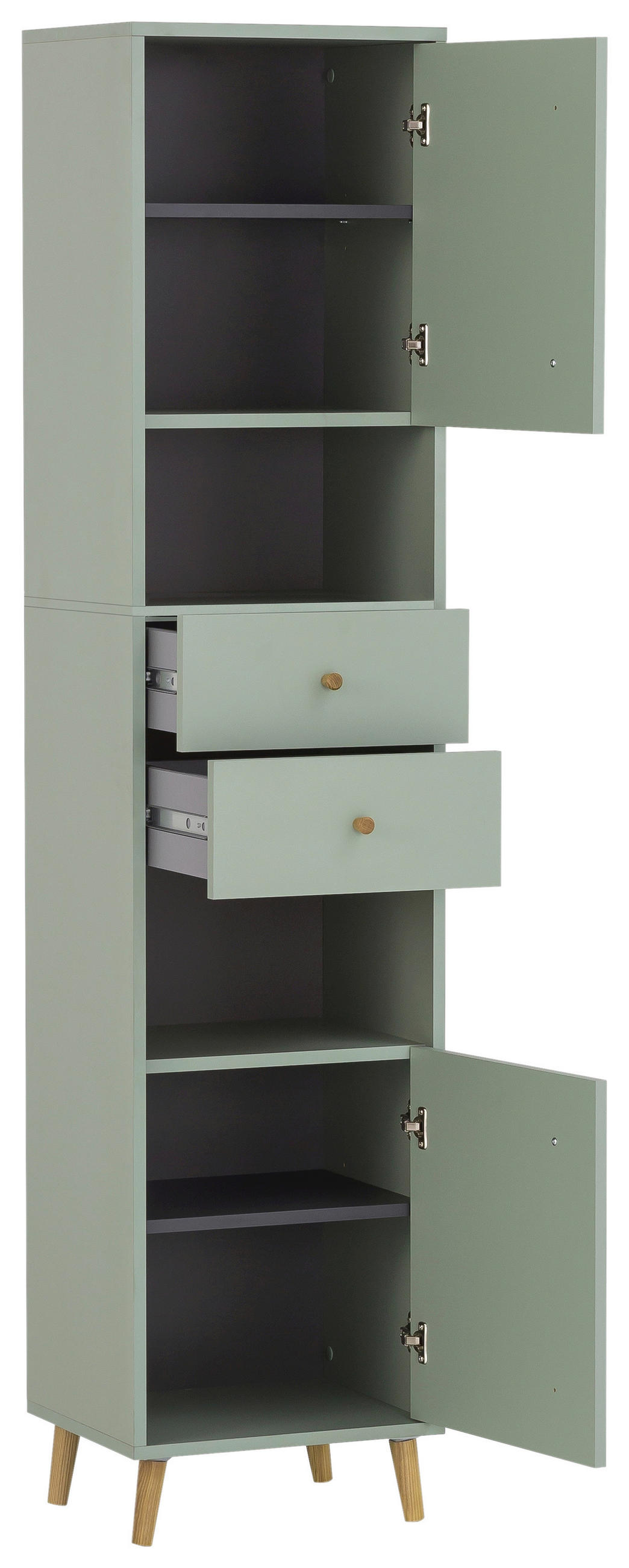 HOCHSCHRANK 40,3/180,6/33,1 cm  - Eichefarben/Eschefarben, MODERN, Holz/Holzwerkstoff (40,3/180,6/33,1cm) - Stylife