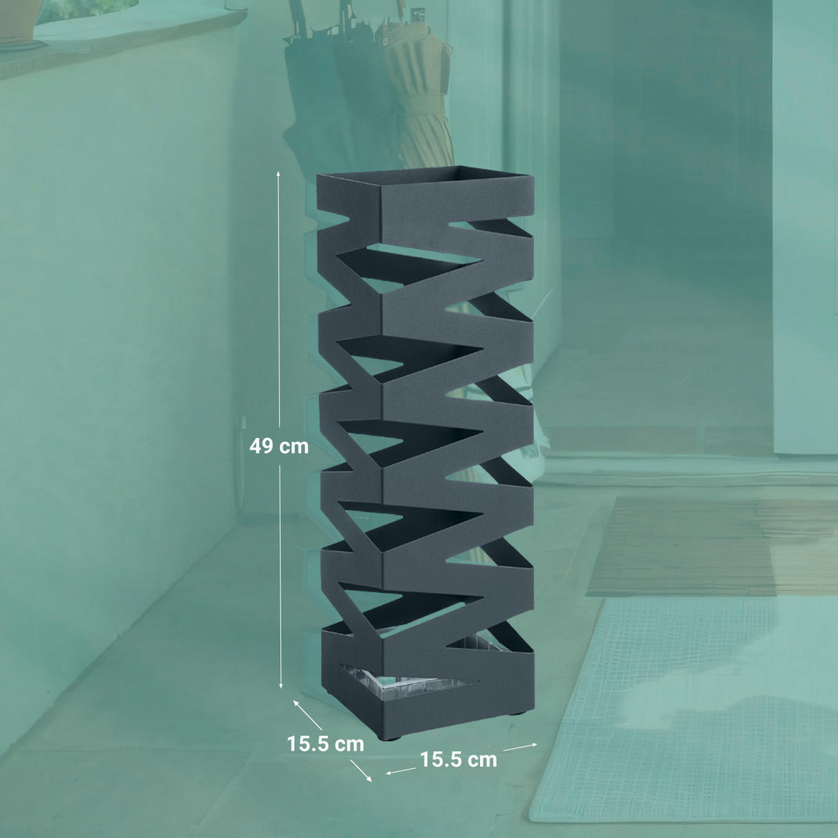 SCHIRMSTÄNDER Metall Grau  - Grau, Basics, Metall (15,5/49/15,5cm)