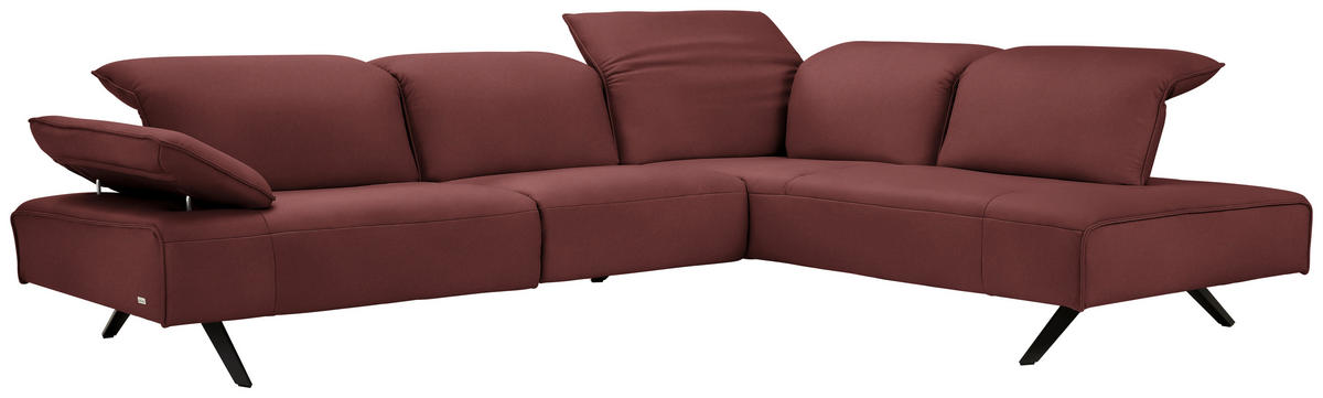 ECKSOFA  in Echtleder Rotbraun  290/230 cm  - Rotbraun/Anthrazit, Design, Leder/Metall (290/230cm) - Johann Jakob