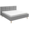 POLSTERBETT 180/200 cm  in Hellgrau  - Eichefarben/Hellgrau, KONVENTIONELL, Holz/Textil (180/200cm) - SetOne by Musterring