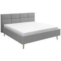 POLSTERBETT 180/200 cm  in Hellgrau  - Eichefarben/Hellgrau, KONVENTIONELL, Holz/Textil (180/200cm) - SetOne by Musterring