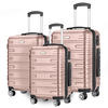 REISEKOFFERSET Rosa 3-teilig  - Rosa, Basics, Kunststoff/Textil - Novel