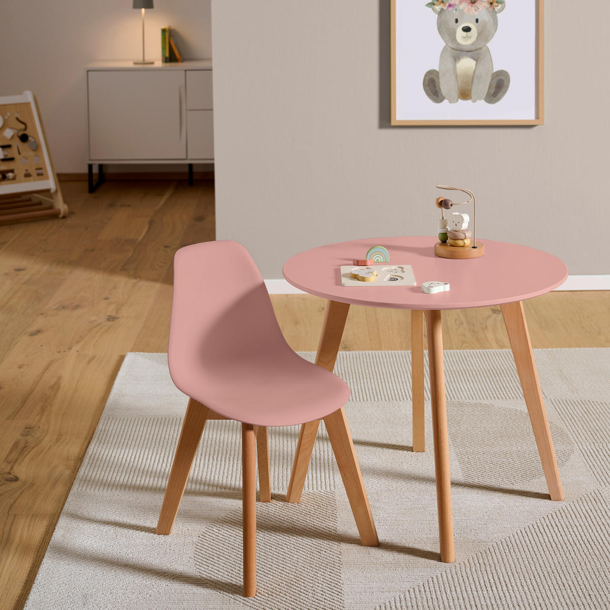 DJEČJA STOLICA   - ružičasta/boje bukve, Trend, drvo/plastika (31/57/38cm) - My Baby Lou