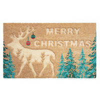 LÁBTÖRLŐ  - piros/erdőzöld, Basics, műanyag/természetes anyagok (75/45/0,15cm) - X-Mas