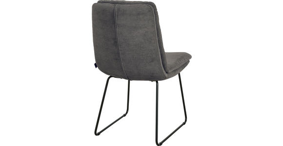 STUHL - Anthrazit/Schwarz, Design, Textil/Metall (49/90/68cm) - Johann Jakob