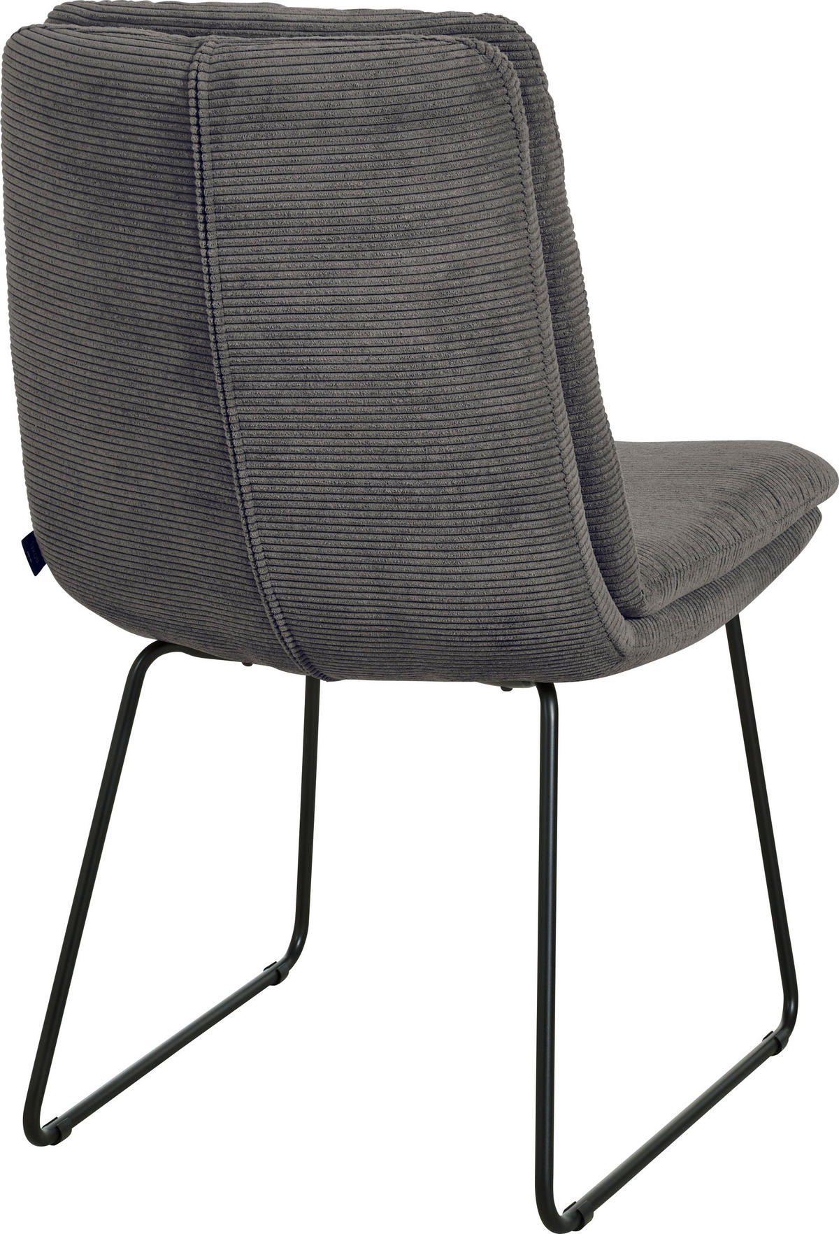 STUHL  in Cord  - Anthrazit/Schwarz, Design, Textil/Metall (49/90/68cm) - Johann Jakob