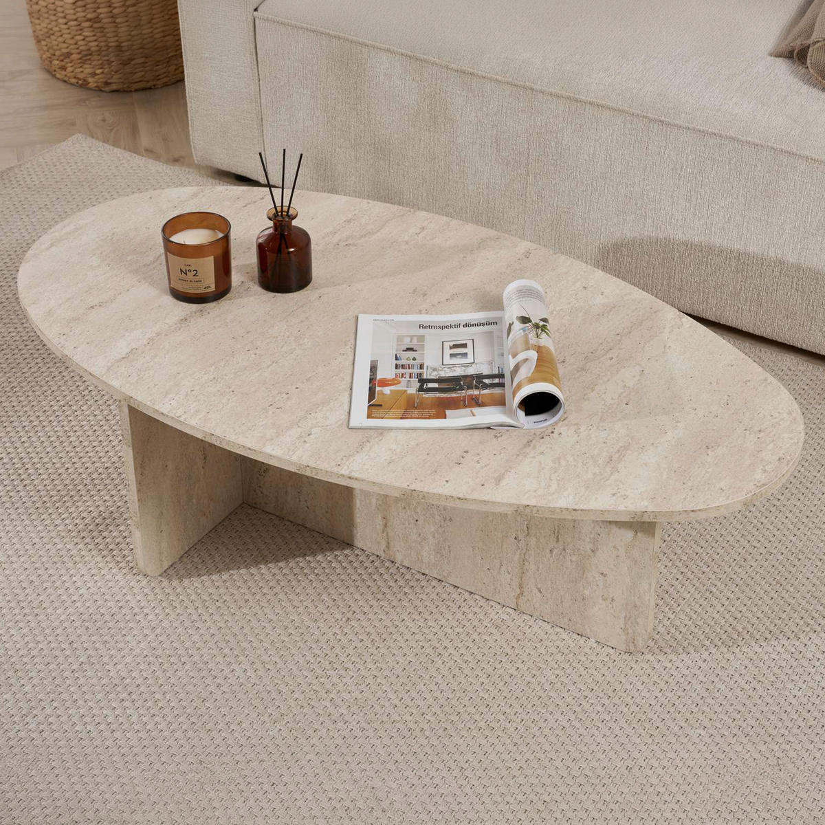 COUCHTISCH - Creme, Design, Holzwerkstoff (120/40/65cm) - MID.YOU