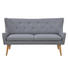 DREISITZER-SOFA Webstoff Hellgrau - Hellgrau/Naturfarben, LIFESTYLE, Holz/Textil (201/105/89cm) - Carryhome