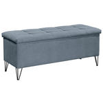 BETTBANK Webstoff Blau  - Blau/Schwarz, Design, Textil/Metall (140/52/50cm) - Carryhome