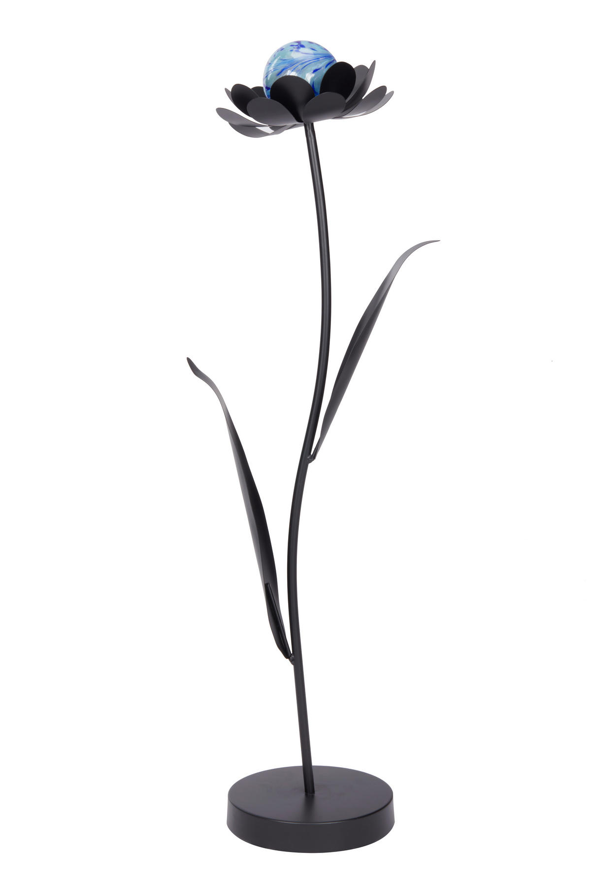 DEKORAČNÝ KVET - modrá/čierna, Basics, kov/sklo (31/80/21cm) - Ambia Home