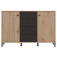 SIDEBOARD  in 138/90/40 cm  - Schwarz/Eiche Artisan, Basics, Holzwerkstoff/Kunststoff (138/90/40cm) - Carryhome