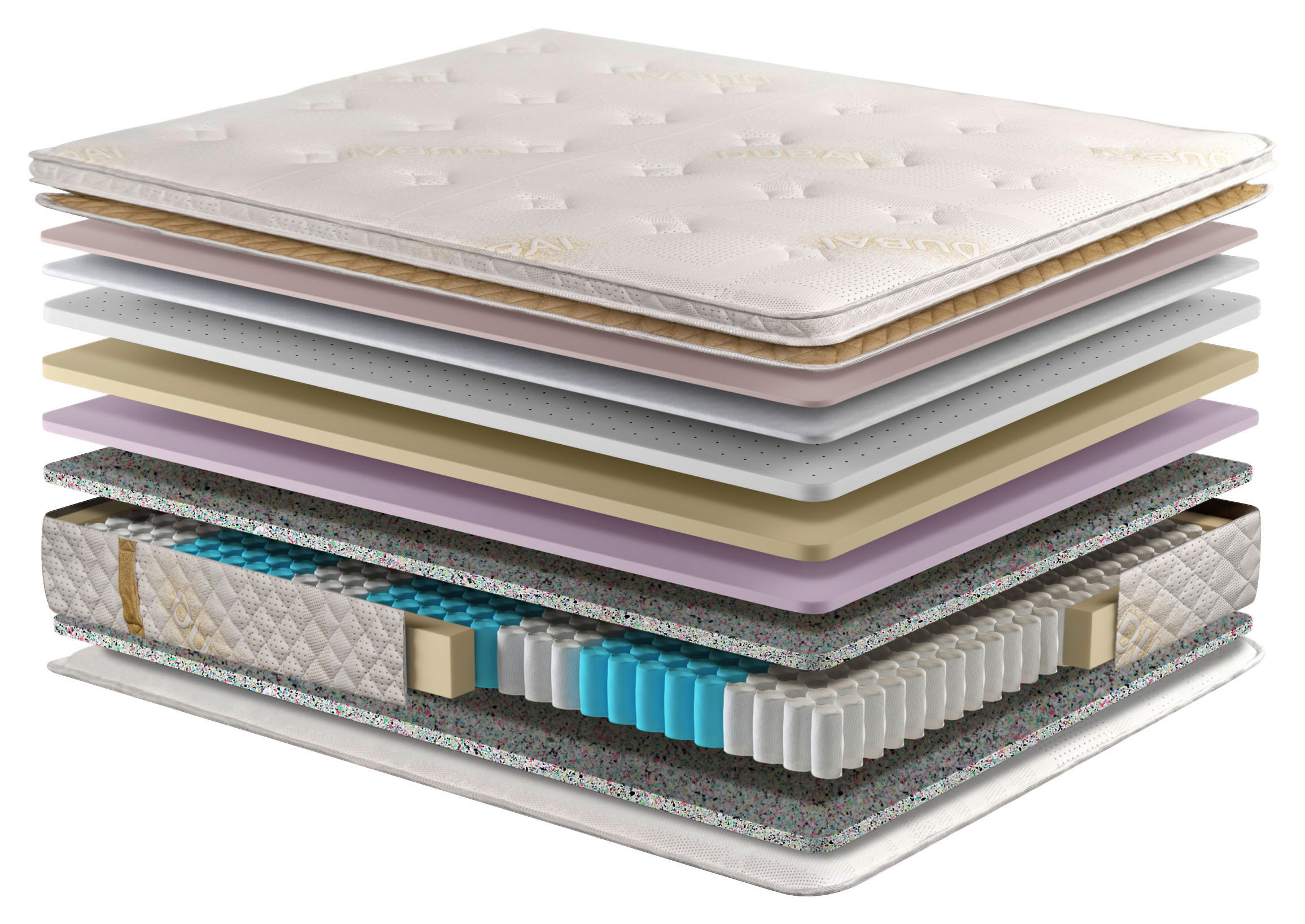 TÁSKARUGÓS MATRAC 180/200 cm  - fehér, Modern, textil (180/200cm) - Novel