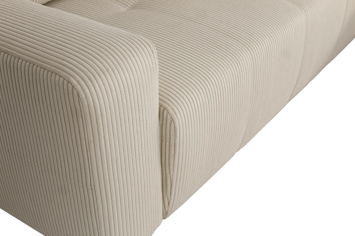 ECKSCHLAFSOFA  mit Cord Creme  - Creme/Schwarz, KONVENTIONELL, Textil (248/146cm) - Xora