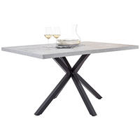 ESSTISCH rechteckig Grau, Schwarz  - Schwarz/Grau, MODERN, Holzwerkstoff/Metall (140/90/76cm) - MID.YOU