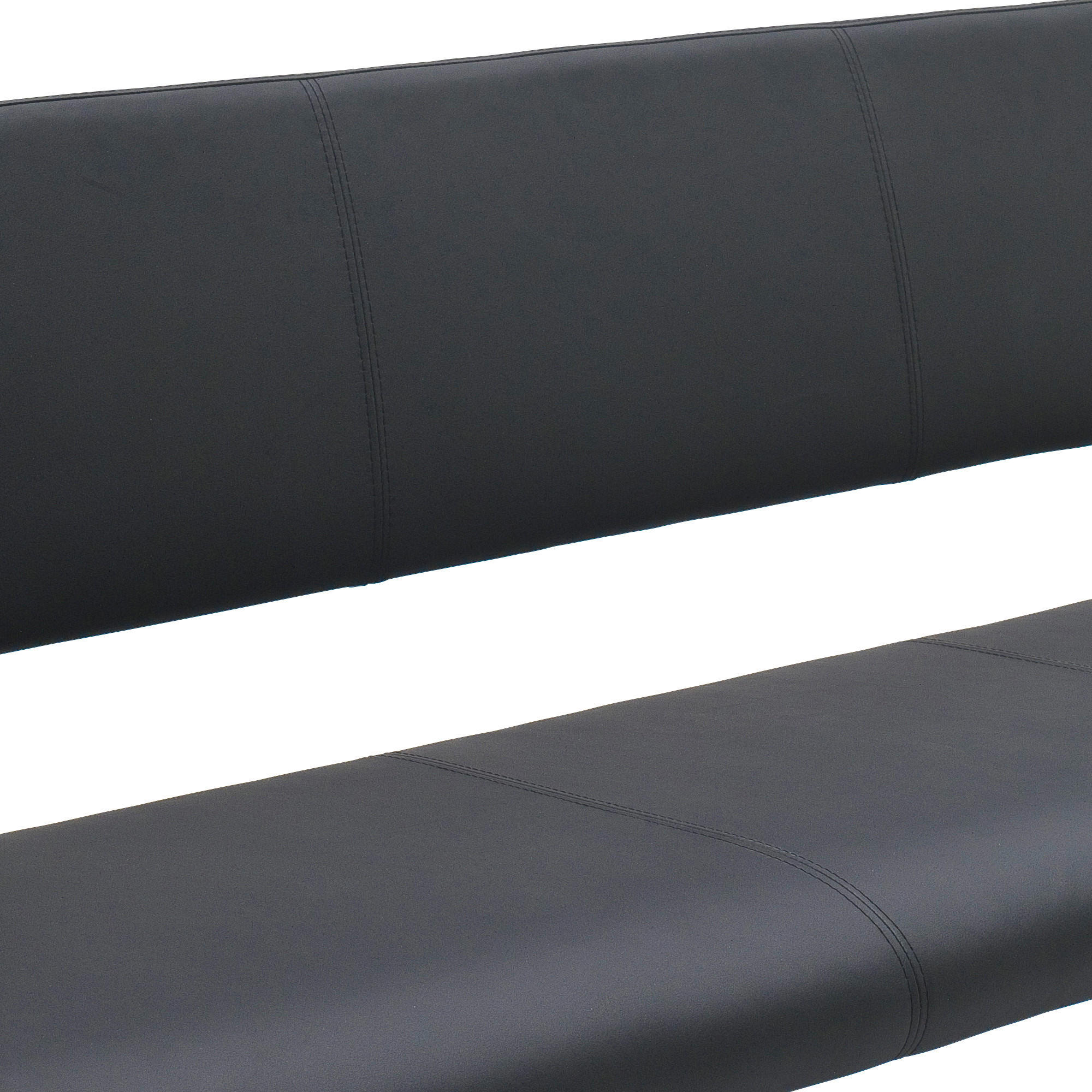 Thumbnail - Livetastic Sitzbank, Schwarz, Edelstahl, Metall, Leder, Echtleder, Rindleder, 155x86x59 cm, mit Rückenlehne, Esszimmer, ...