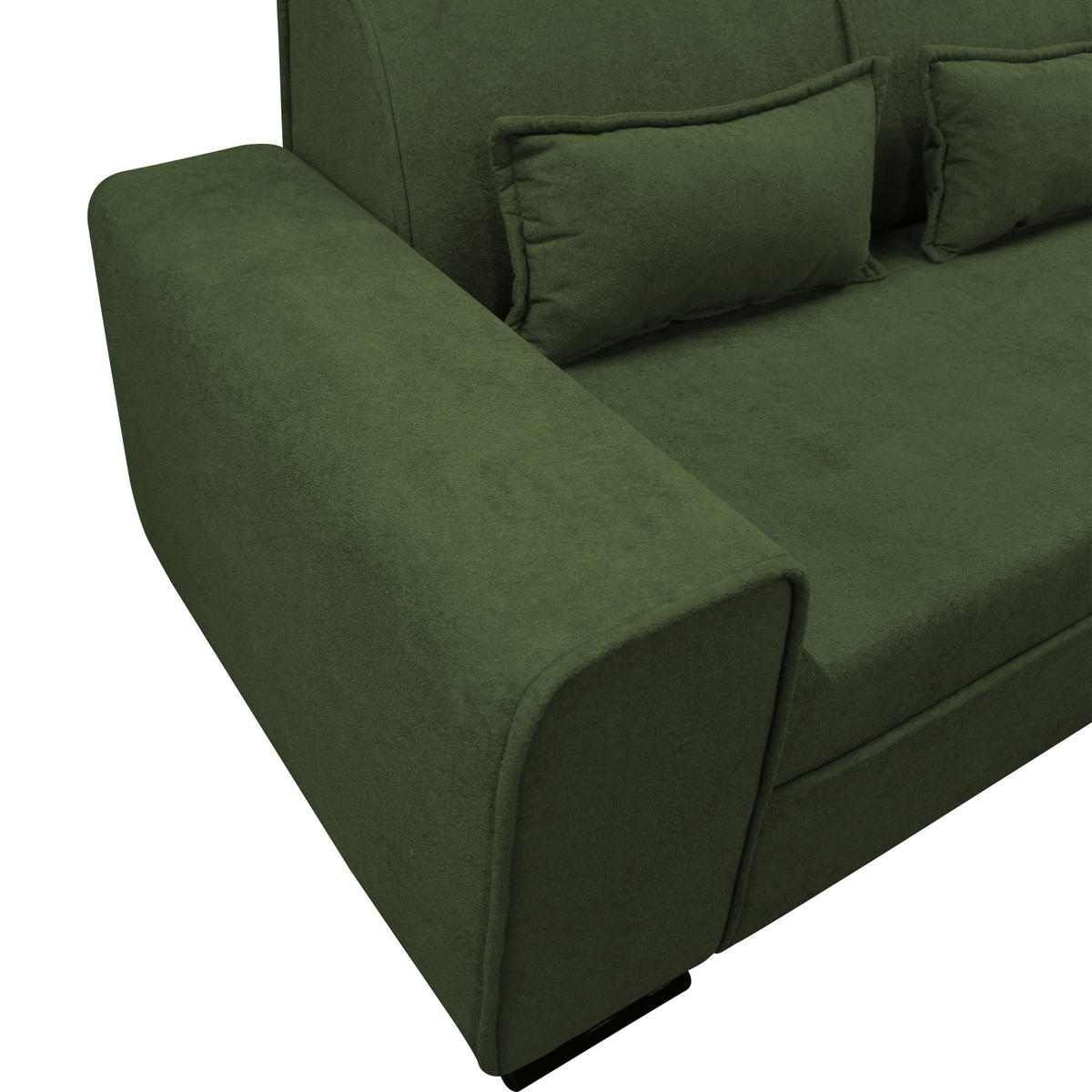 ECKSOFA in Struktur, Bouclé Grün  - Schwarz/Grün, Design, Kunststoff/Textil (270/175cm) - MID.YOU