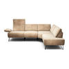 ECKSOFA Cosy Sandfarben Samt  - Sandfarben/Schwarz, Design, Textil/Metall (248-263/193cm) - SENSOO