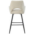 BARHOCKER Cord Schwarz, Beige Eisen Stoffauswahl, inklusive Armlehnen  - Beige/Schwarz, Design, Textil/Metall (56/110/58cm) - Hom`in