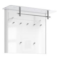 GARDEROBENPANEEL  in 96/78/33 cm  - Weiss/Alufarben, Design, Glas/Holzwerkstoff (96/78/33cm) - Moderano