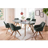 TISCHGRUPPE in Holz, Textil, Holzwerkstoff Grau, Dunkelgrün  - Dunkelgrün/Naturfarben, MODERN, Holz/Holzwerkstoff (180/90/76cm) - Livetastic