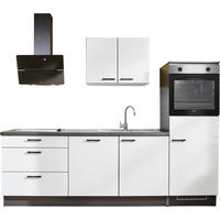 KÜCHENLEERBLOCK 260 cm   in Graphitfarben, Grau, Lavagrau  - Eichefarben/Lavagrau, Design, Holzwerkstoff/Metall (260cm) - Pino