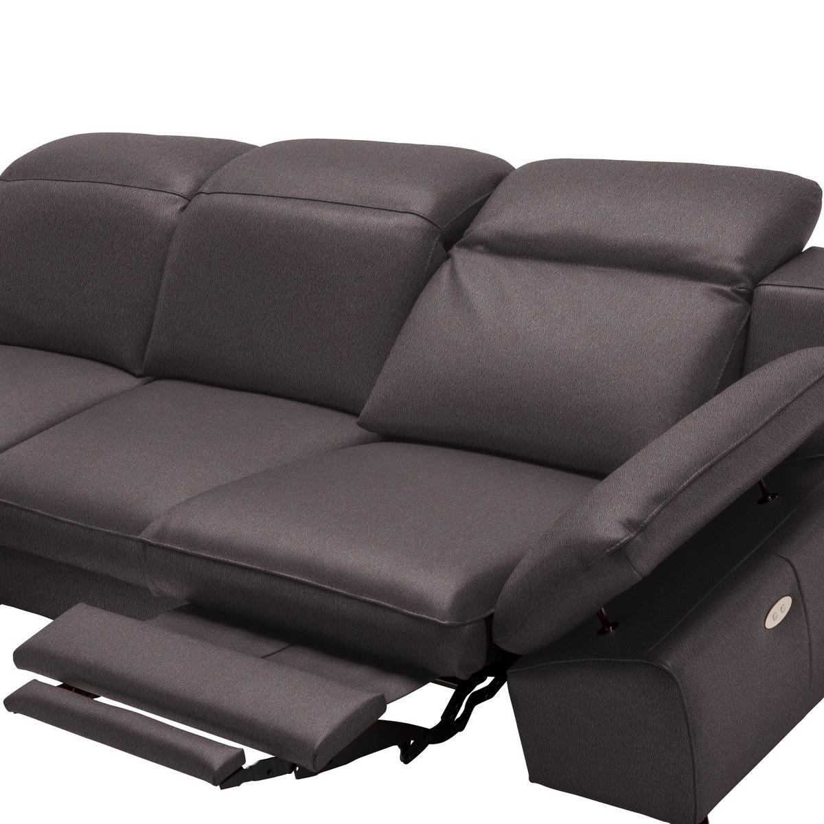 ECKSOFA in Echtleder Dunkelbraun  183/286 cm  - Dunkelbraun/Schwarz, Design, Leder/Metall (183/286cm) - Celina Home
