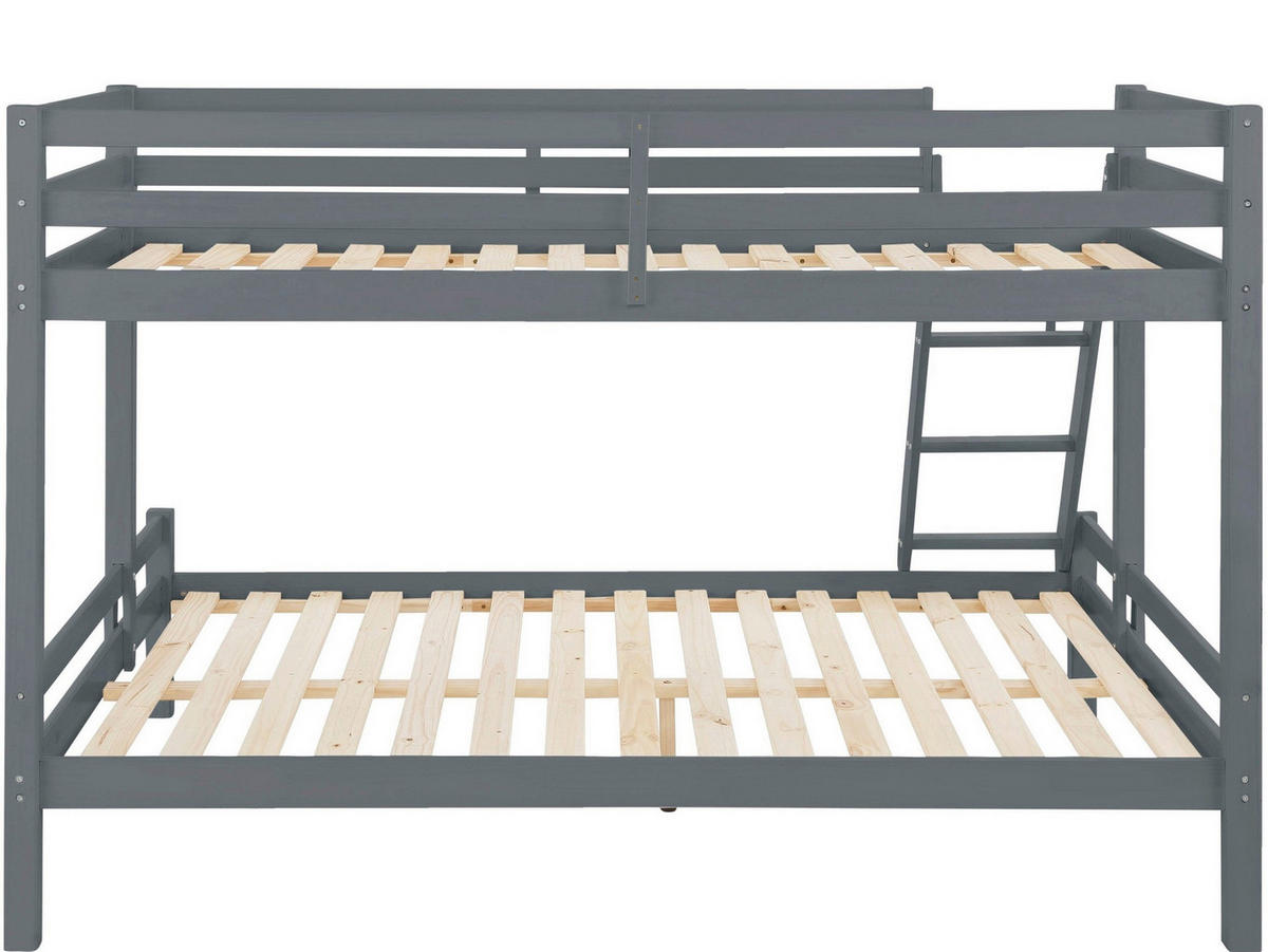 ETAGENBETT 140/200 cm,  in Grau, Lattenrost  - Grau, MODERN, Holz (140/200cm) - MID.YOU