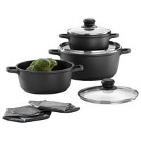 SET LONACA ZA KUHANJE Turin  aluminij, oplemenjeni čelik  5-dijelni  Turin  - boje oplemenjenog čelika/prozirno, Konvencionalno, staklo/metal - Homeware Profession.