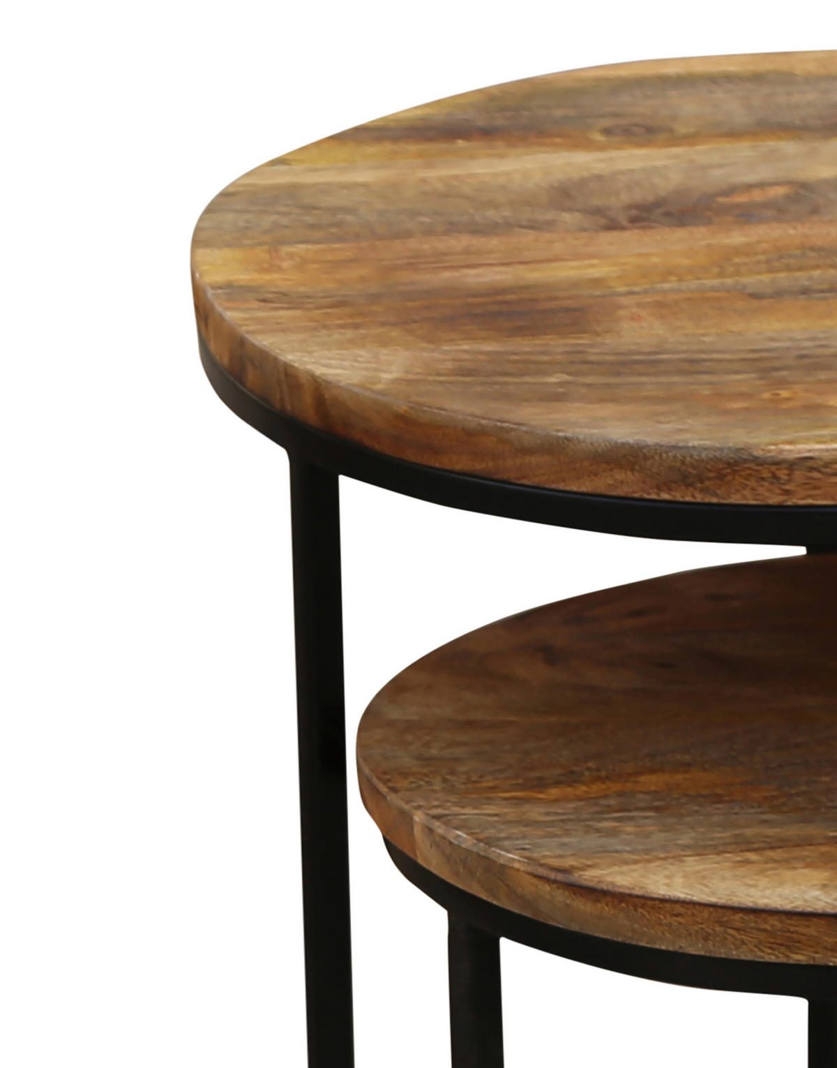 SATZTISCH in Holz, Metall 40/30x60/50 cm  - Schwarz/Naturfarben, MODERN, Holz/Metall (40/30x60/50cm) - MID.YOU